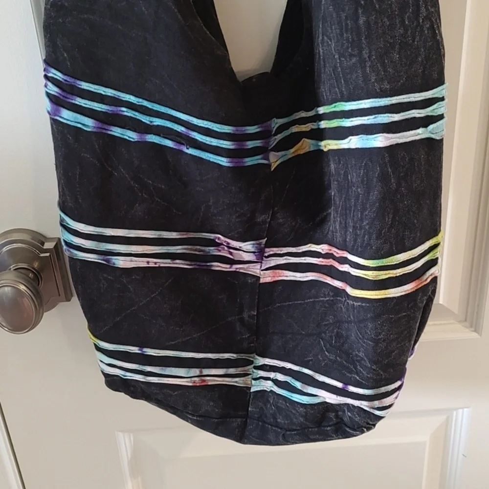 Kathmandu Imports Peace Sign Rainbow/Black Bag Tiedye Used